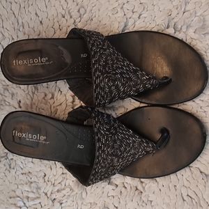 Flexisole black sandals size 9